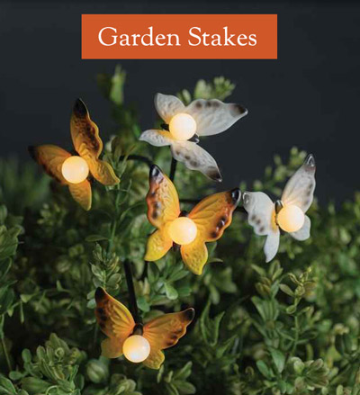 Image of Solar Stake Light Bouquet - Bee - Garden Stakes