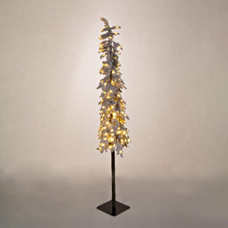 6' Lighted Indoor/Outdoor Flocked Alpine Tree