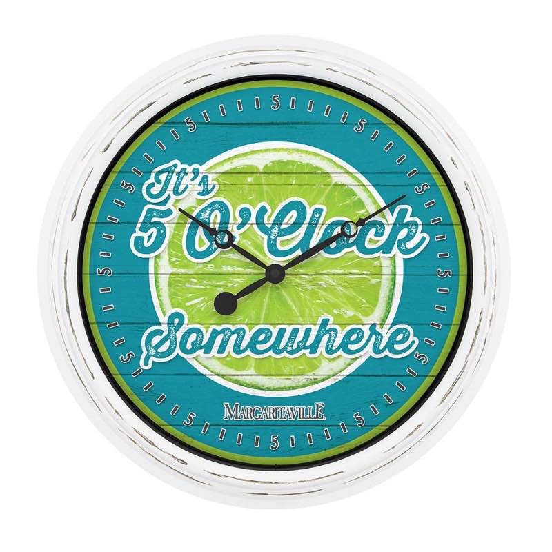 Margaritaville-5 O'Clock Somewhere Indoor/Outdoor Analog Wall Clock