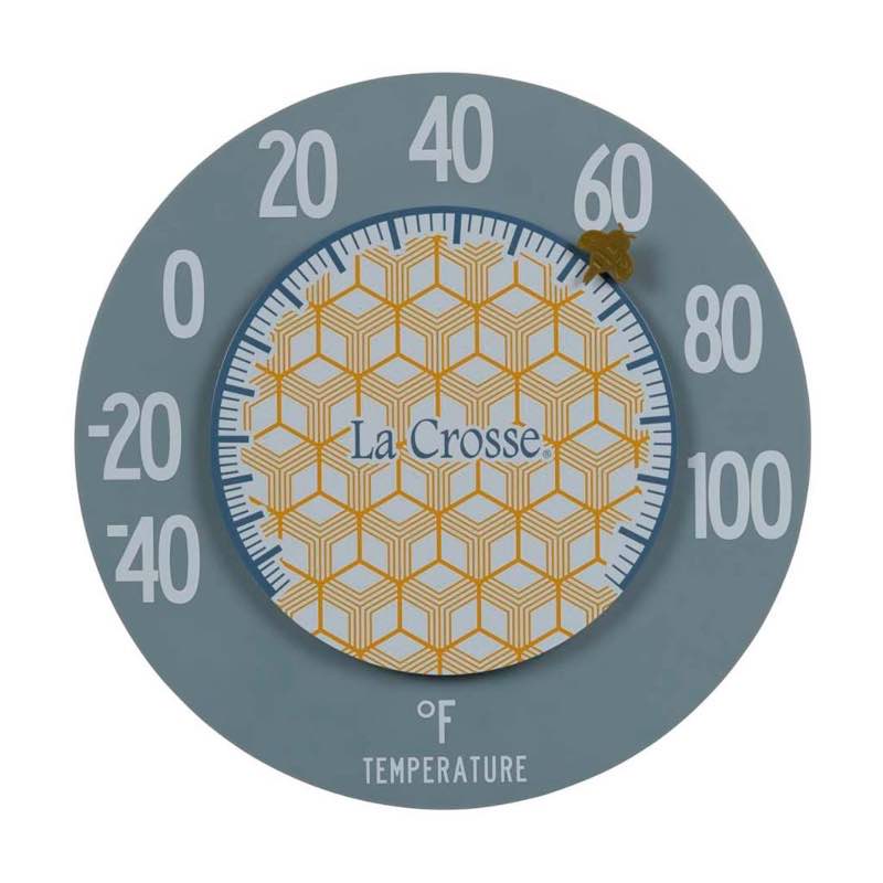 Honeycomb Round Wall Thermometer with Bee Temperature Indicator