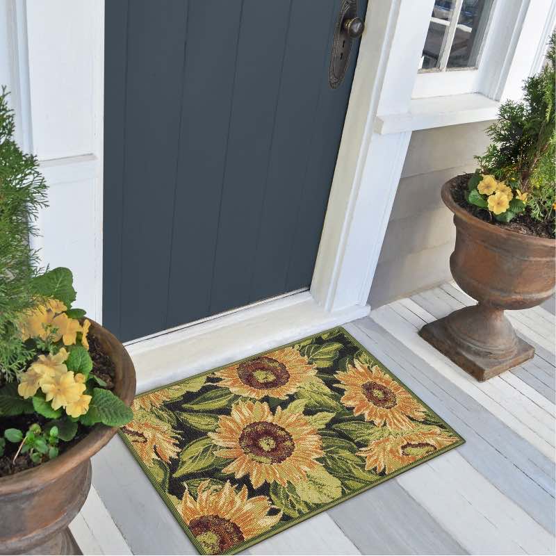 Indoor/Outdoor Sunflowers Rug, 3' x 5'