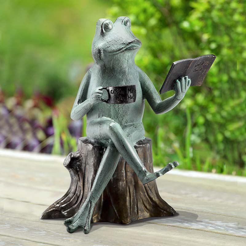 Joy of Reading Frog Sculpture