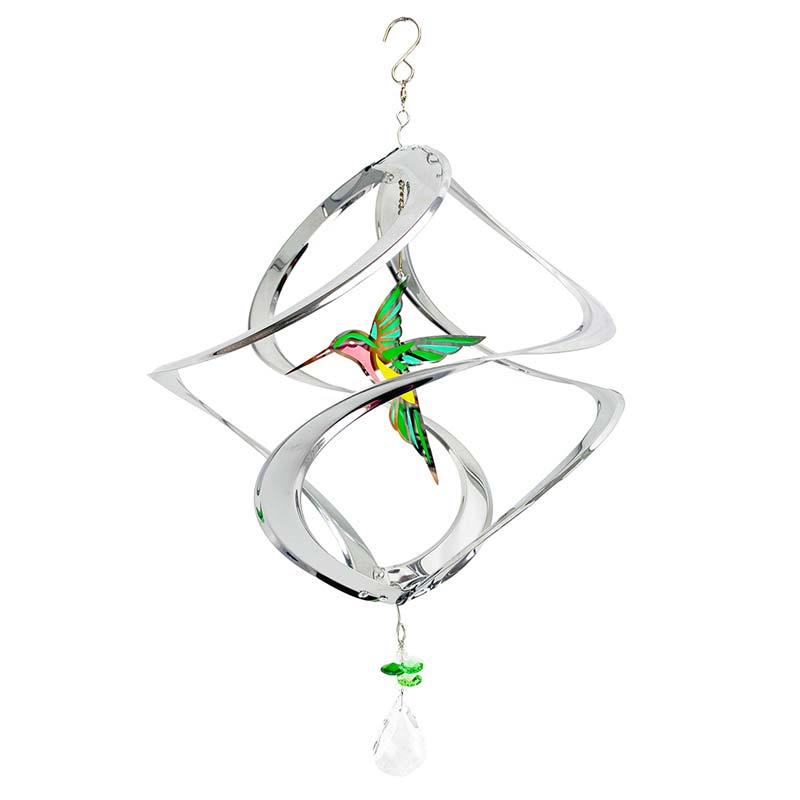 Silver Hummingbird Wind Spiral