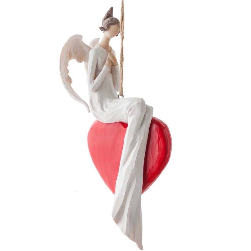 Angel on Heart Hanging Decoration