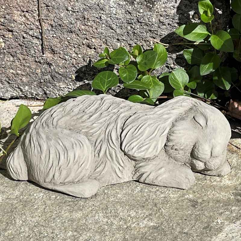 Sleeping Bunny Concrete Garden Sculpture (gray)