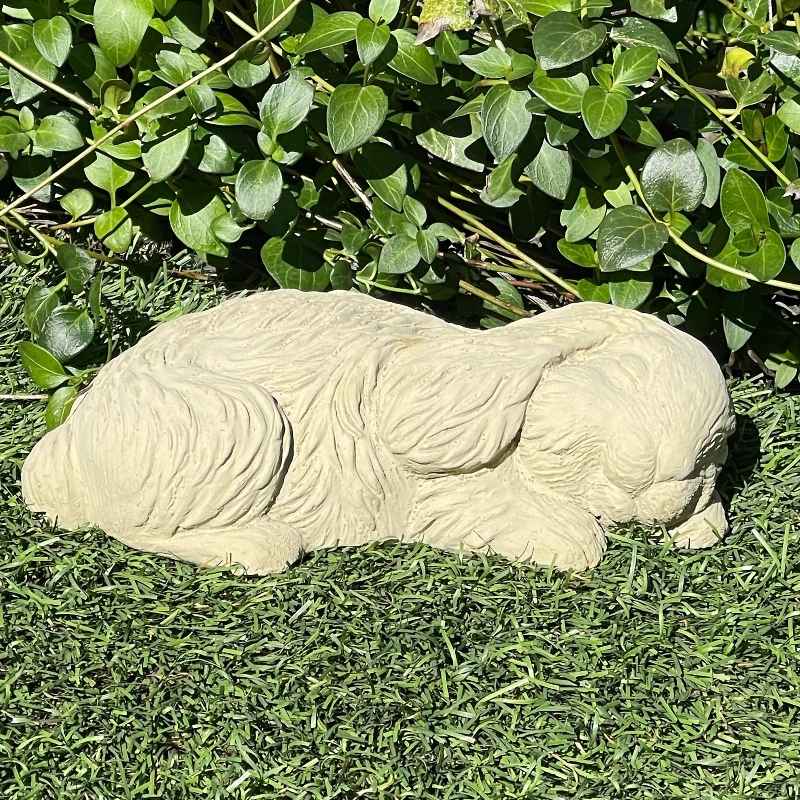 Sleeping Bunny Concrete Garden Sculpture (tan)