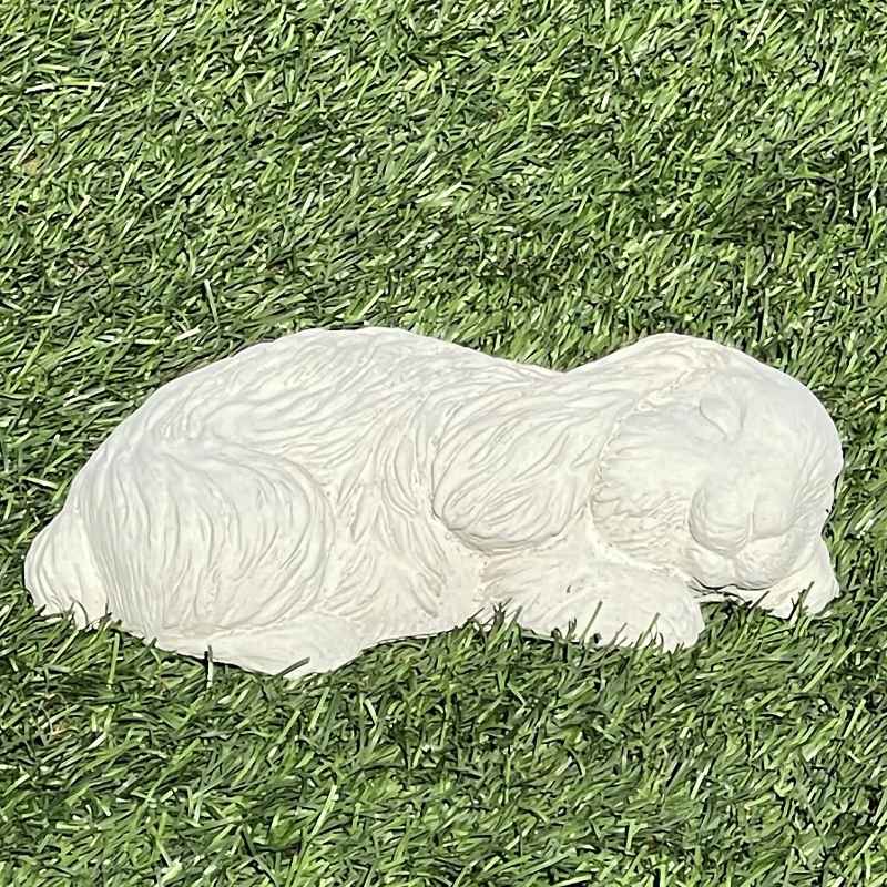Sleeping Bunny Concrete Garden Sculpture (white)