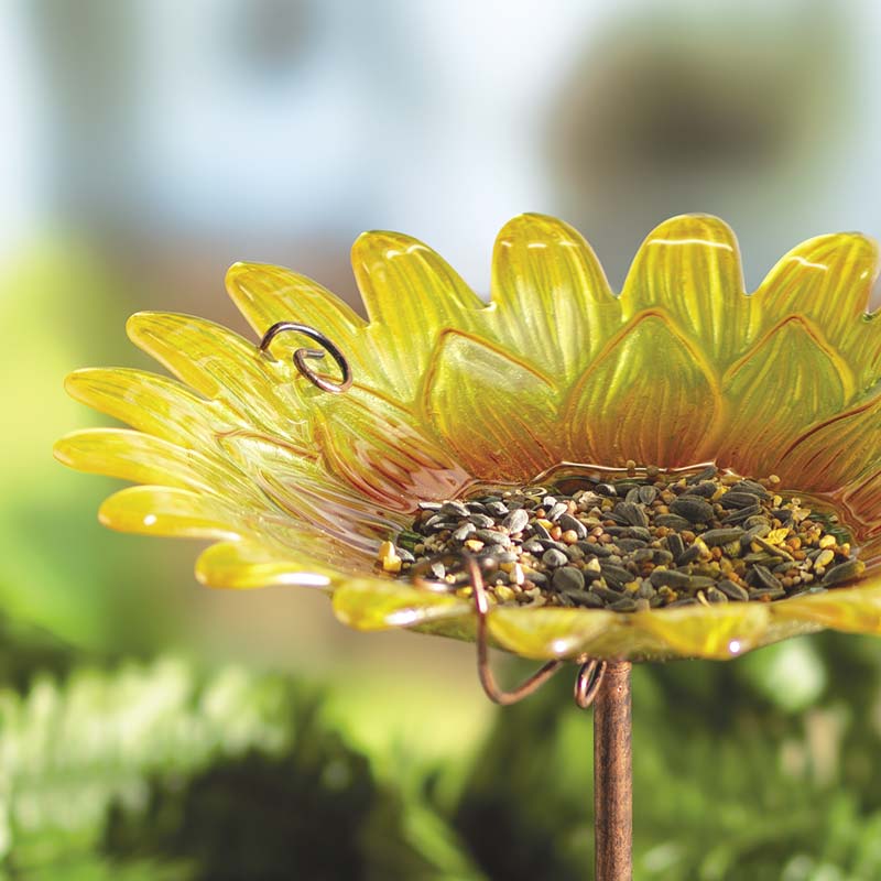 Sunflower Birdbath Stake