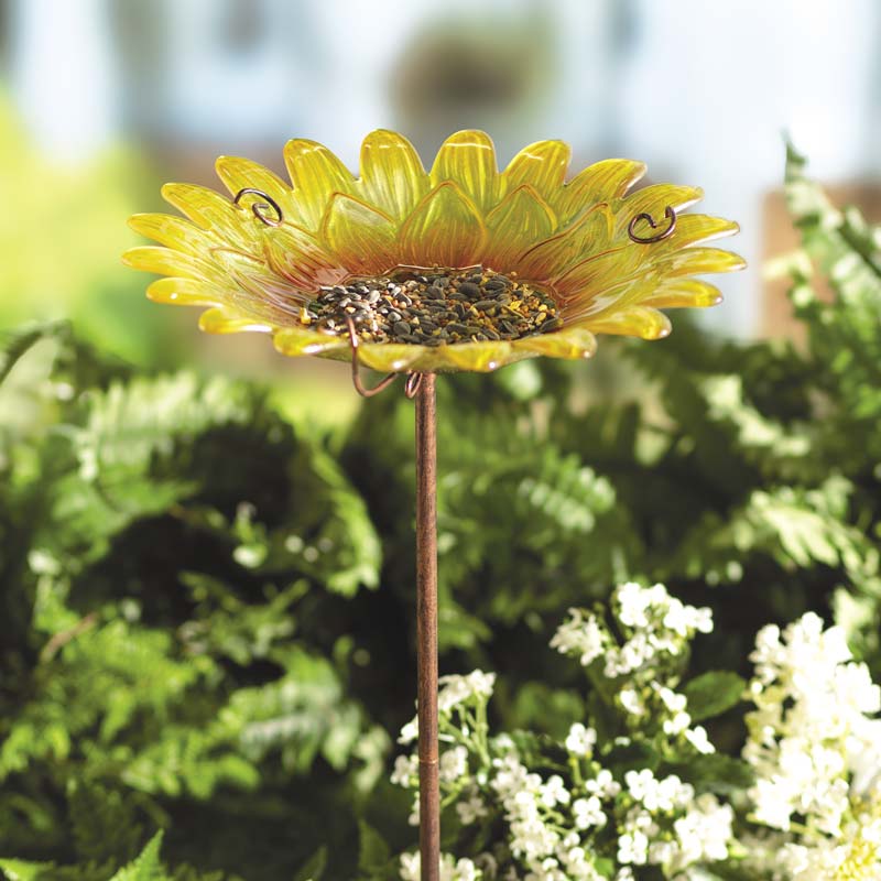 Sunflower Birdbath Stake