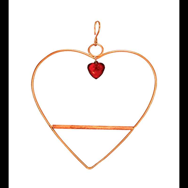 Metal Heart Hummingbird Perch Swing (copper)