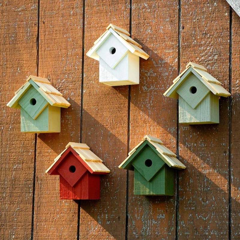 Summer Home Birdhouses, Set of 5 (neon bright)