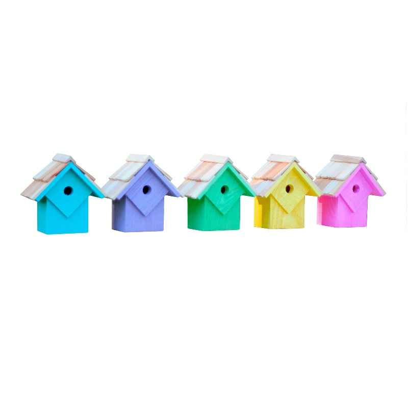 Summer Home Birdhouses, Set of 5 (pastel)