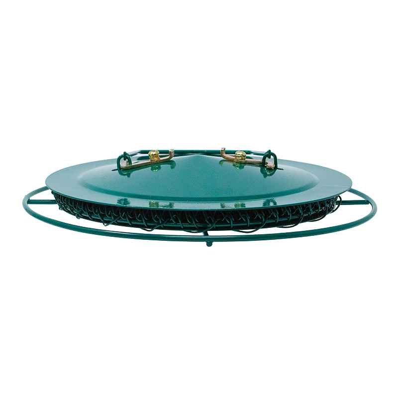 Green Metal Cage Bird Feeder