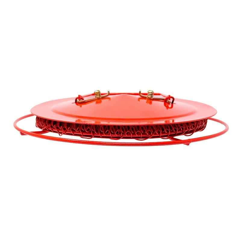 Red Metal Cage Bird Feeder