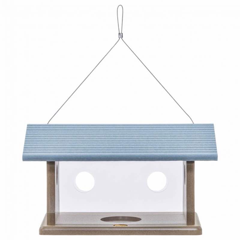 Bluebird Feeder in Taupe and Blue Recycled Plastic