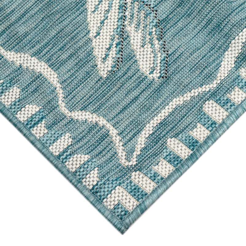 Indoor/Outdoor Aqua Dragonfly Rug. 3'W x 5'L