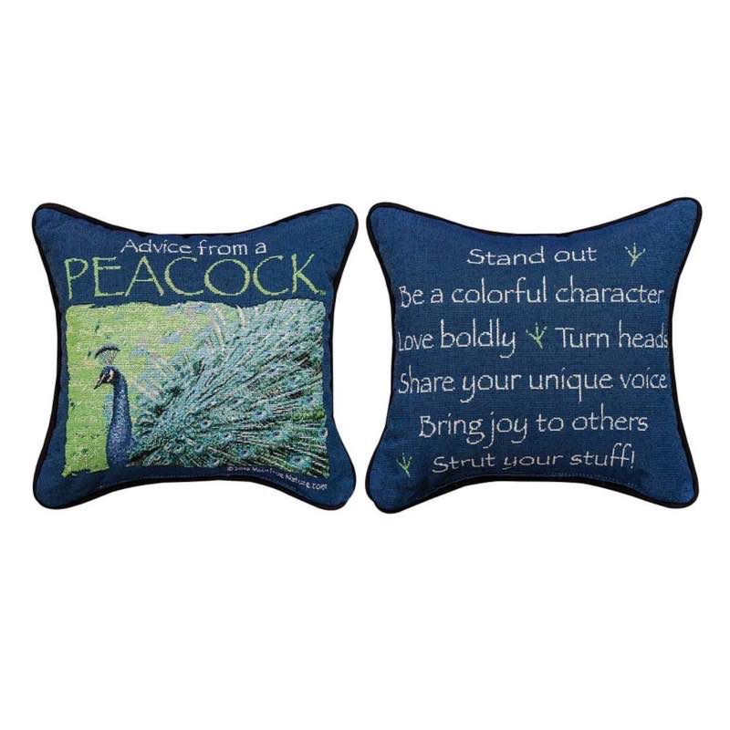 Advice From A Peacock Throw Pillow, 12