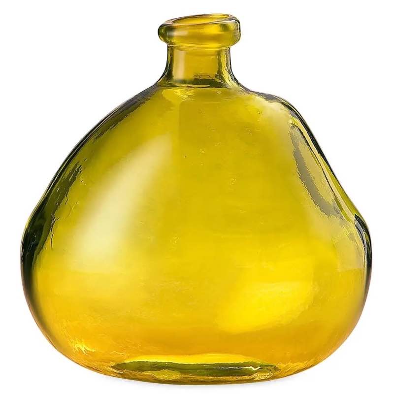 Handcrafted Spanish Eco-Friendly Recycled Glass Vase - Citron Green