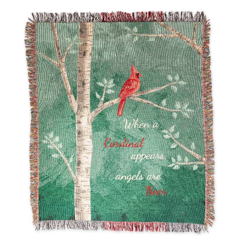 Cardinals Tapestry Throw Blanket with Message