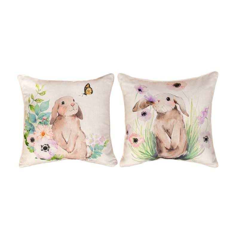 Springtime Bunnies Accent Pillow, 18