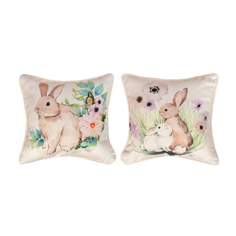 Springtime Bunnies Accent Pillow, 12