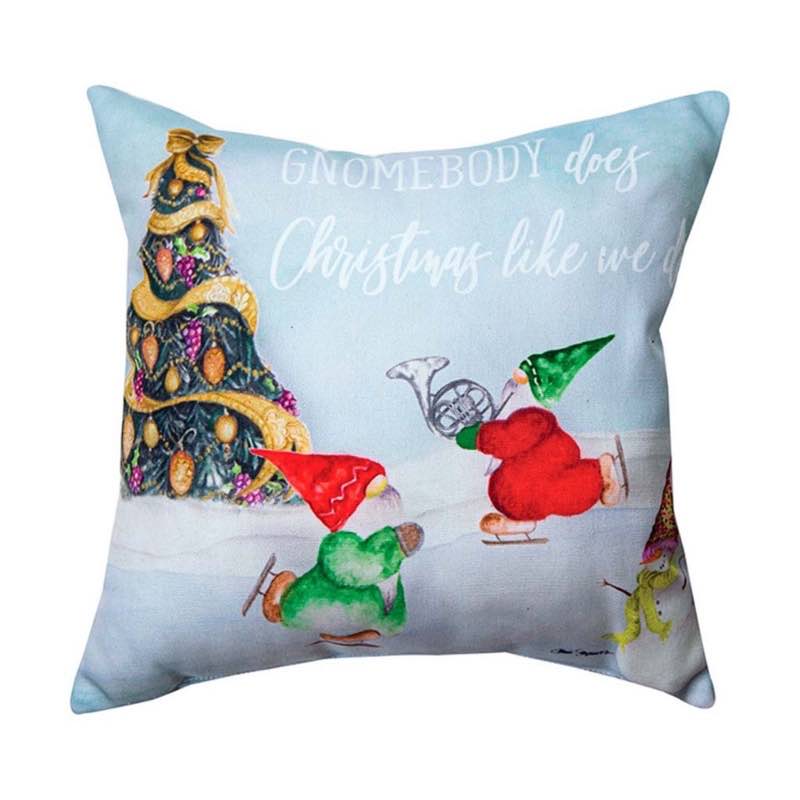 Gnomebody Does Christmas Like We Do Holiday Throw Pillow