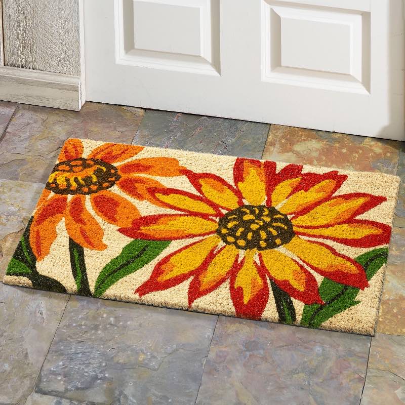 Blanket Flower Coir Doormat, 18