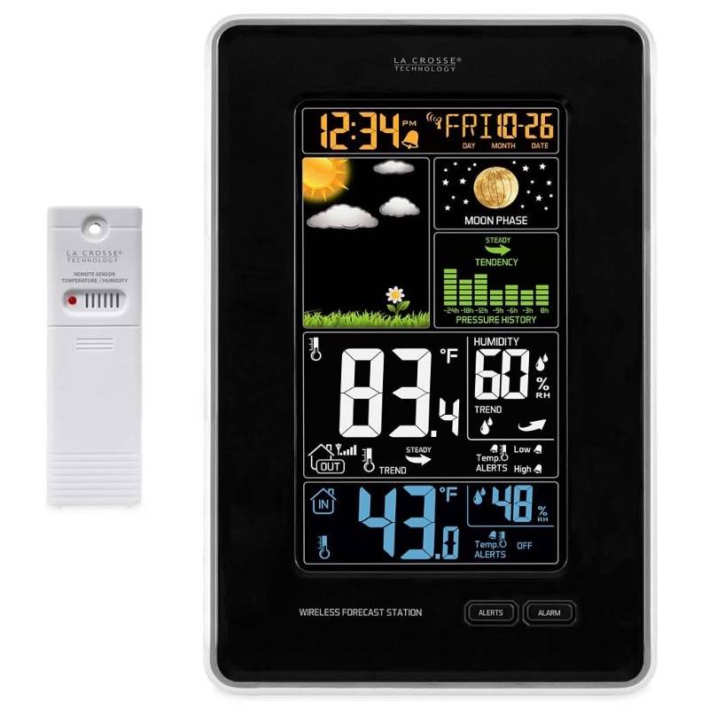 La Crosse&reg; Vertical Wireless Forecast Station in Color