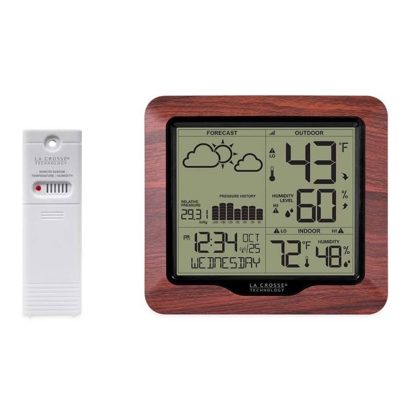Wood-Finish Forecasting Weather Station with Wireless Remote Sensor