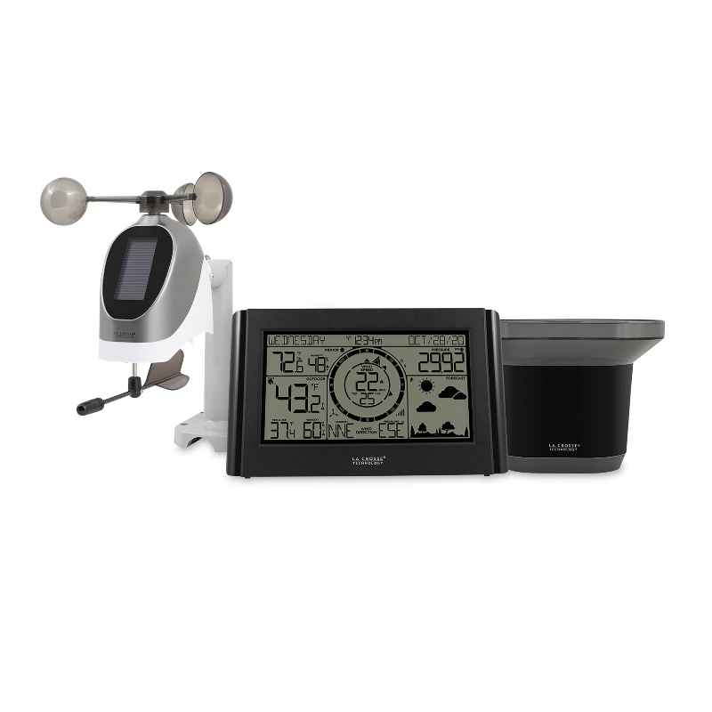 La Crosse&reg; Monochrome Pro Weather Station with Remote Wind and Rain Sensors