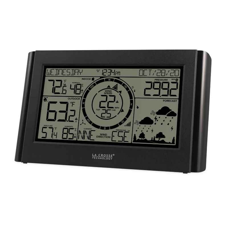 La Crosse&reg; Monochrome Pro Weather Station with Remote Wind and Rain Sensors