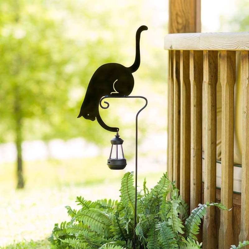 Solar Lighted Cat Garden Stake
