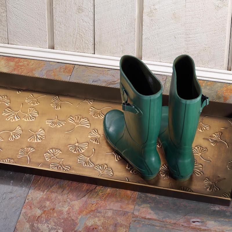 Multipurpose Metal Ginkgo Leaf Boot Tray