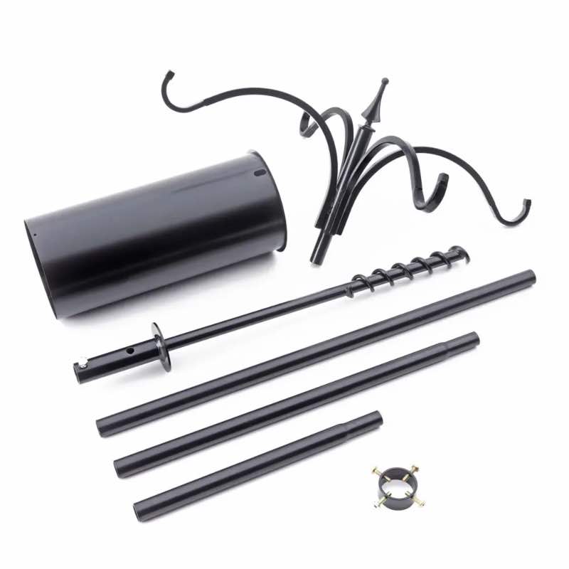 4 Arm Bird Feeder Pole Set with Squirrel Baffle