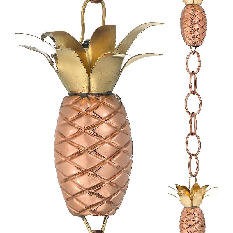 Copper Pineapple Rain Chain