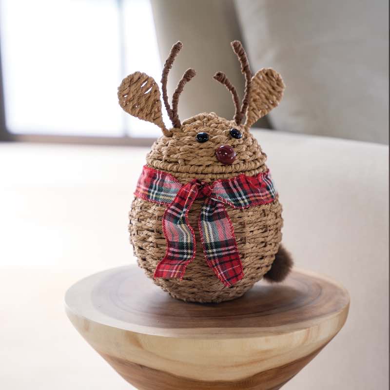 Reindeer Handwoven Candy Basket