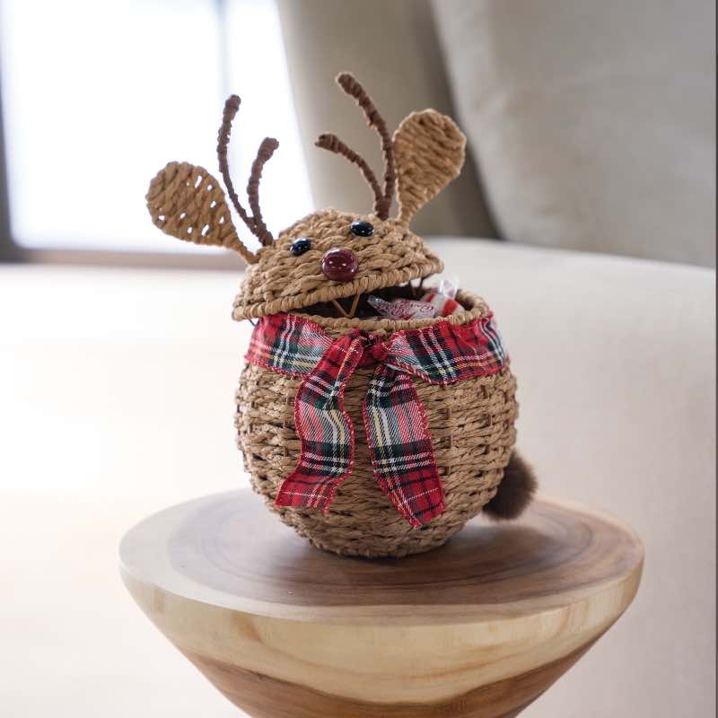 Reindeer Handwoven Candy Basket