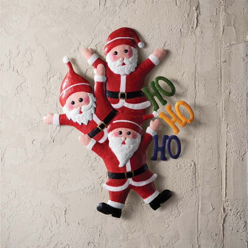 Ho Ho Ho Santa Trio Metal Wall D&eacute;cor