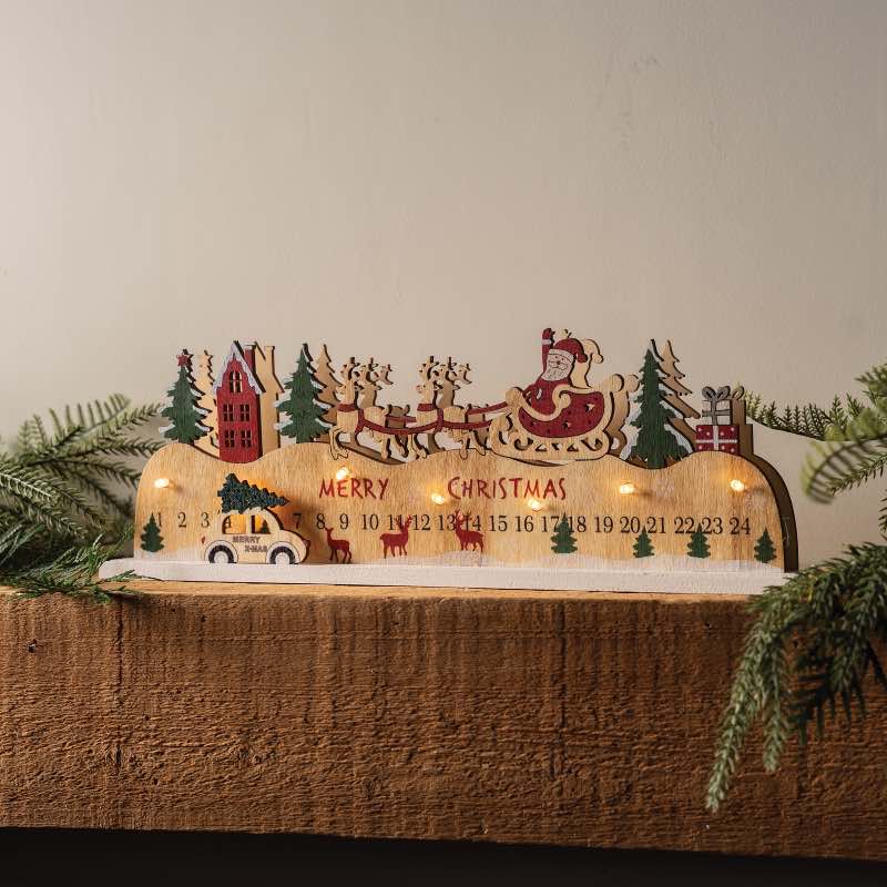 Wooden LED Advent Calendar Accent