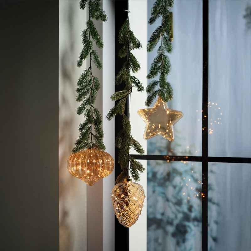Battery Operated Micro LED Pine Cone with Garland Hanger