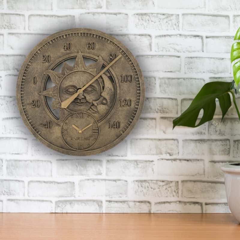 Sun and Moon Thermometer Clock