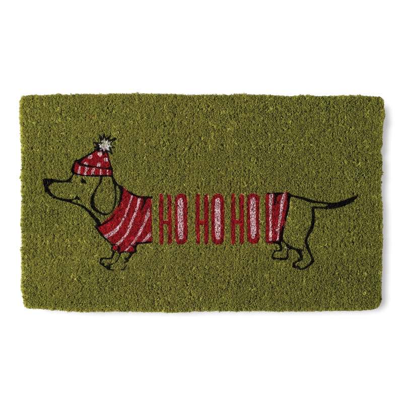 Ho Ho Ho Christmas Dachshund Coir Mat