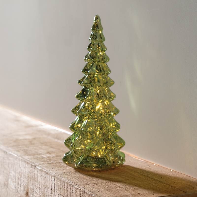 Micro LED Lighted Green Glass Tree