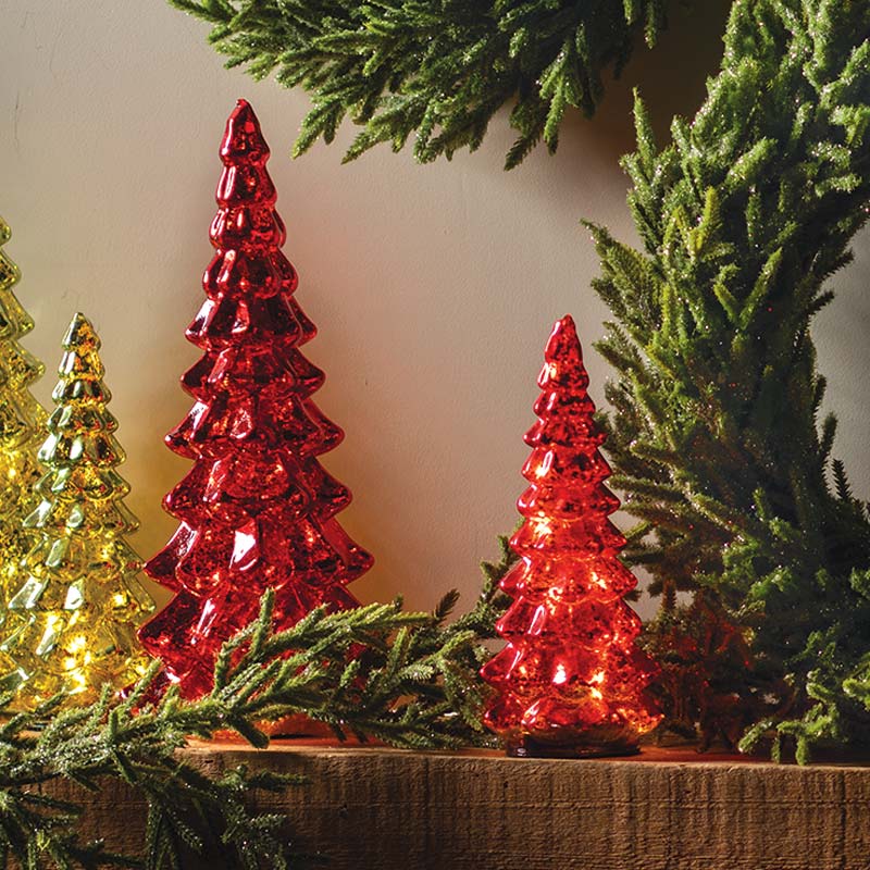 Micro LED Lighted Red Glass Tree