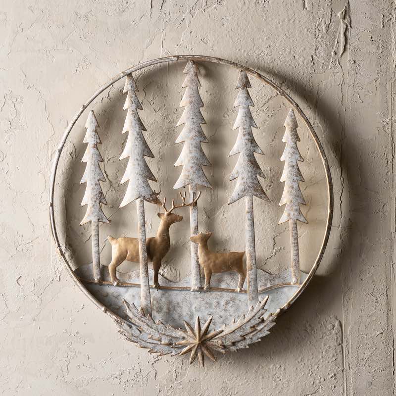 Deer in Forest Metal Wall D&eacute;cor