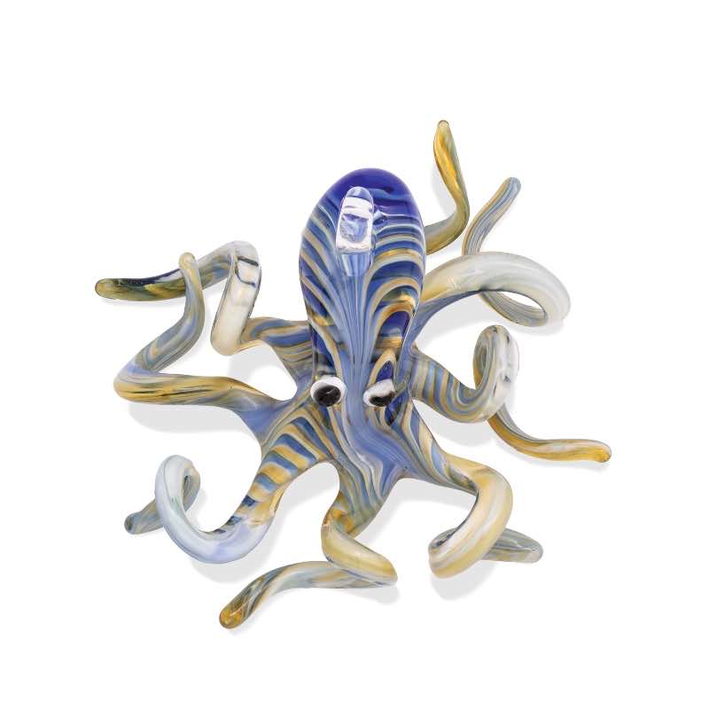 Egyptian Glass Multicolor Octopus Ornament