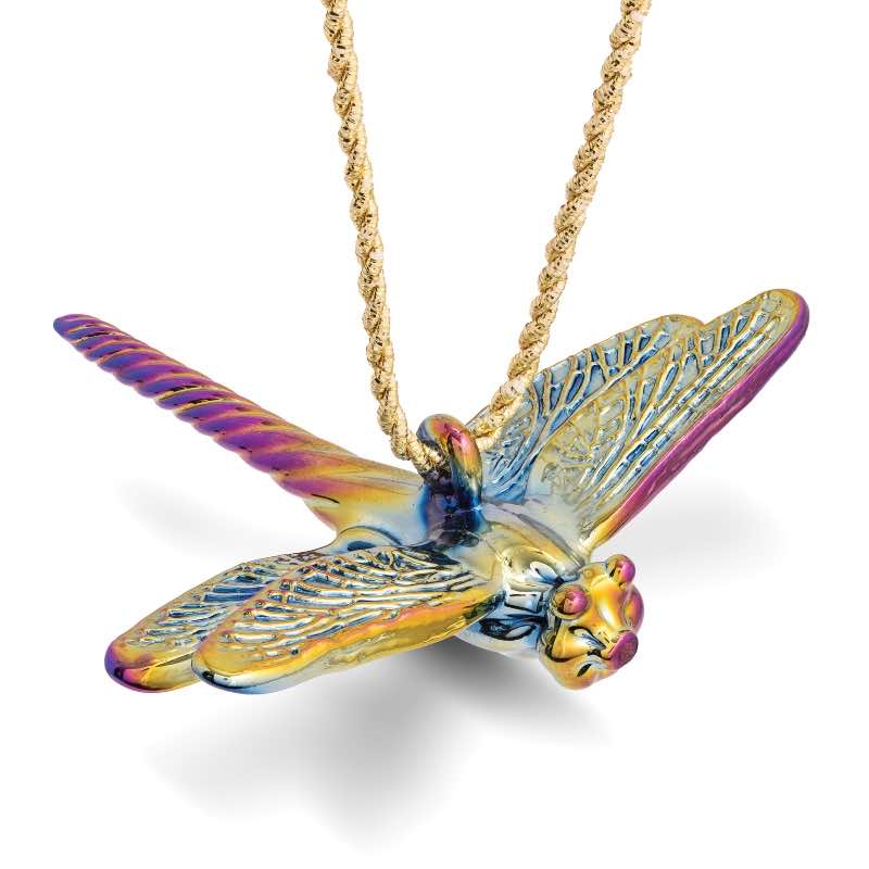 Egyptian Glass Multicolor Dragonfly Ornament