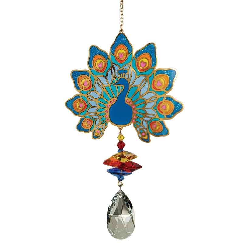 Crystal Wonders Peacock Suncatcher