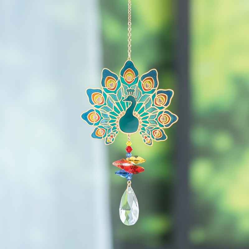 Crystal Wonders Peacock Suncatcher