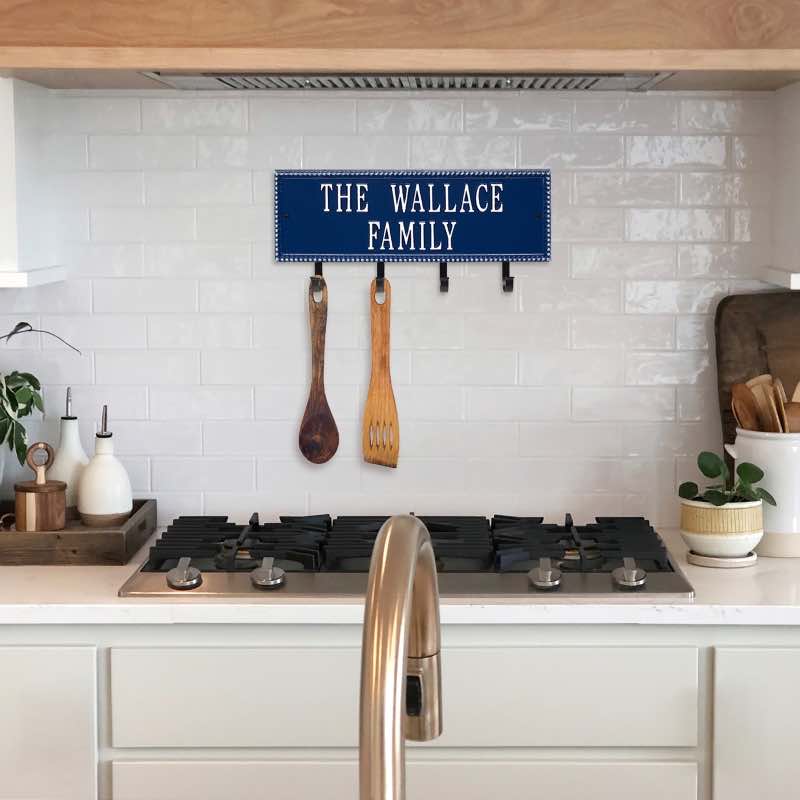 Personalized Beaded Rectangle Hook Plaque